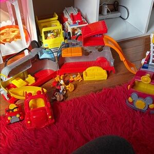 Mickey Mouse camper set and fire truck
